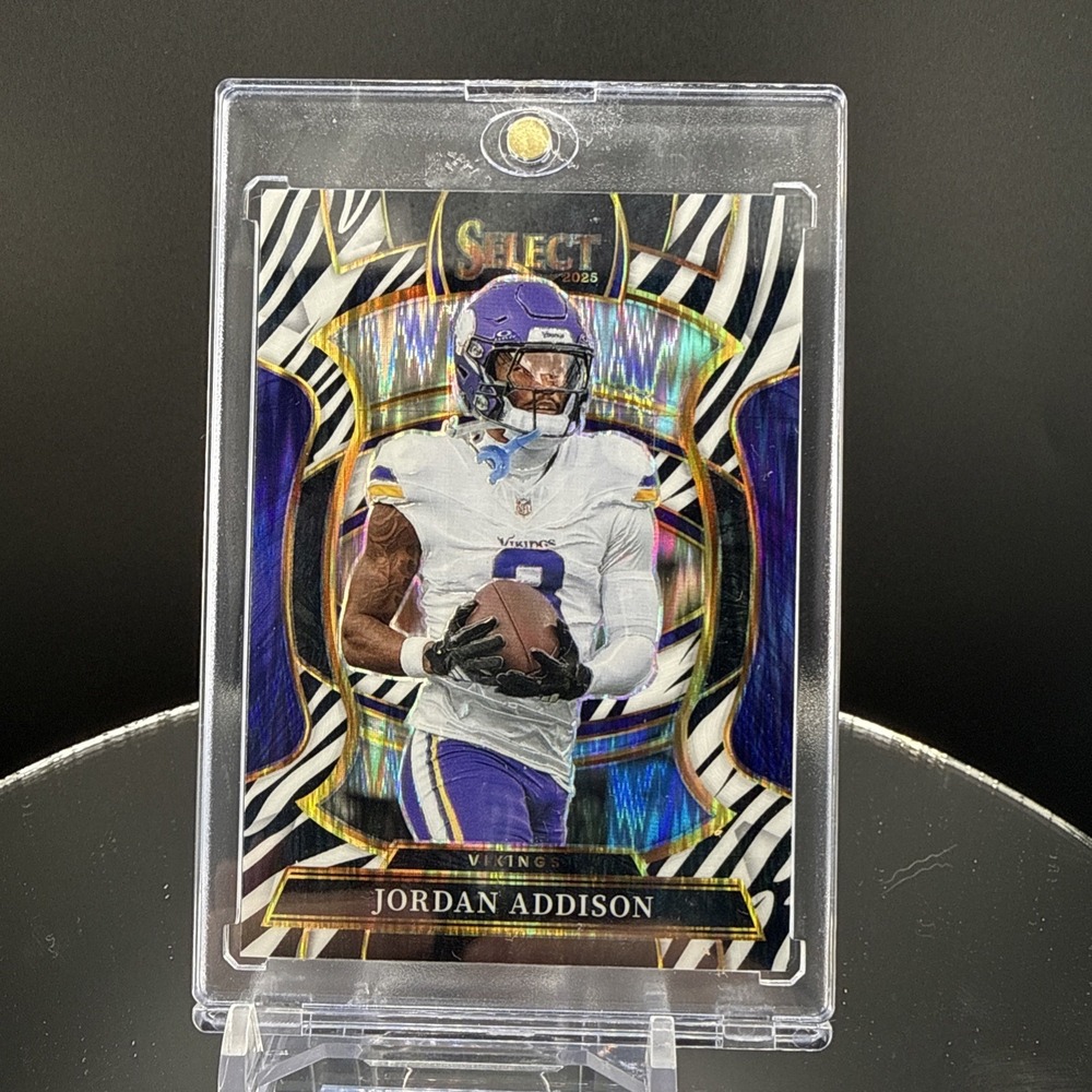 2025 Panini Select - Concourse Jordan Addison #65 Zebra Prizm SSP